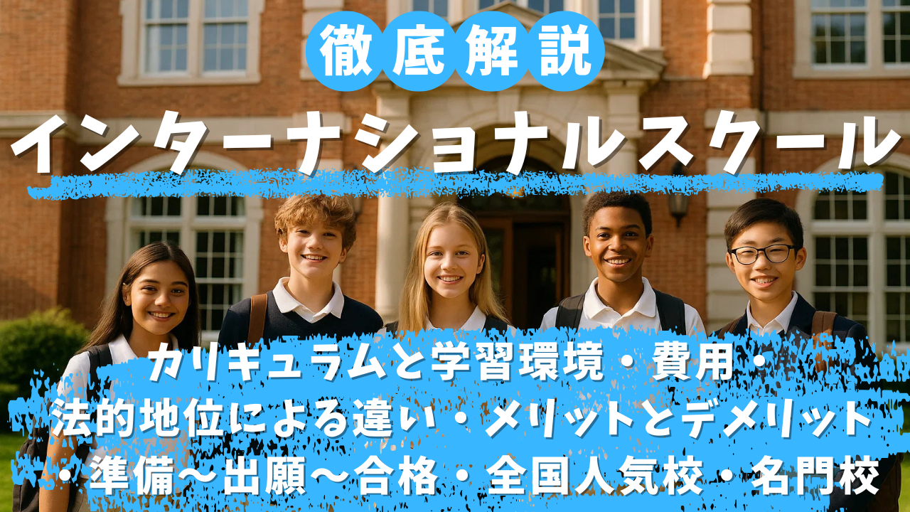 インターナショナルスクール完全ガイド：法的地位による違い・カリキュラム・学習環境・費用・ メリットとデメリット・準備〜出願〜合格・全国人気校・名門校・選び方・後悔しないための全知識